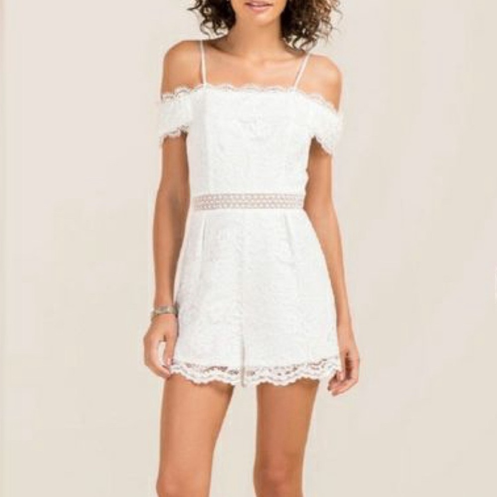 Francesca Collection White Lace Romper‎ | Size L